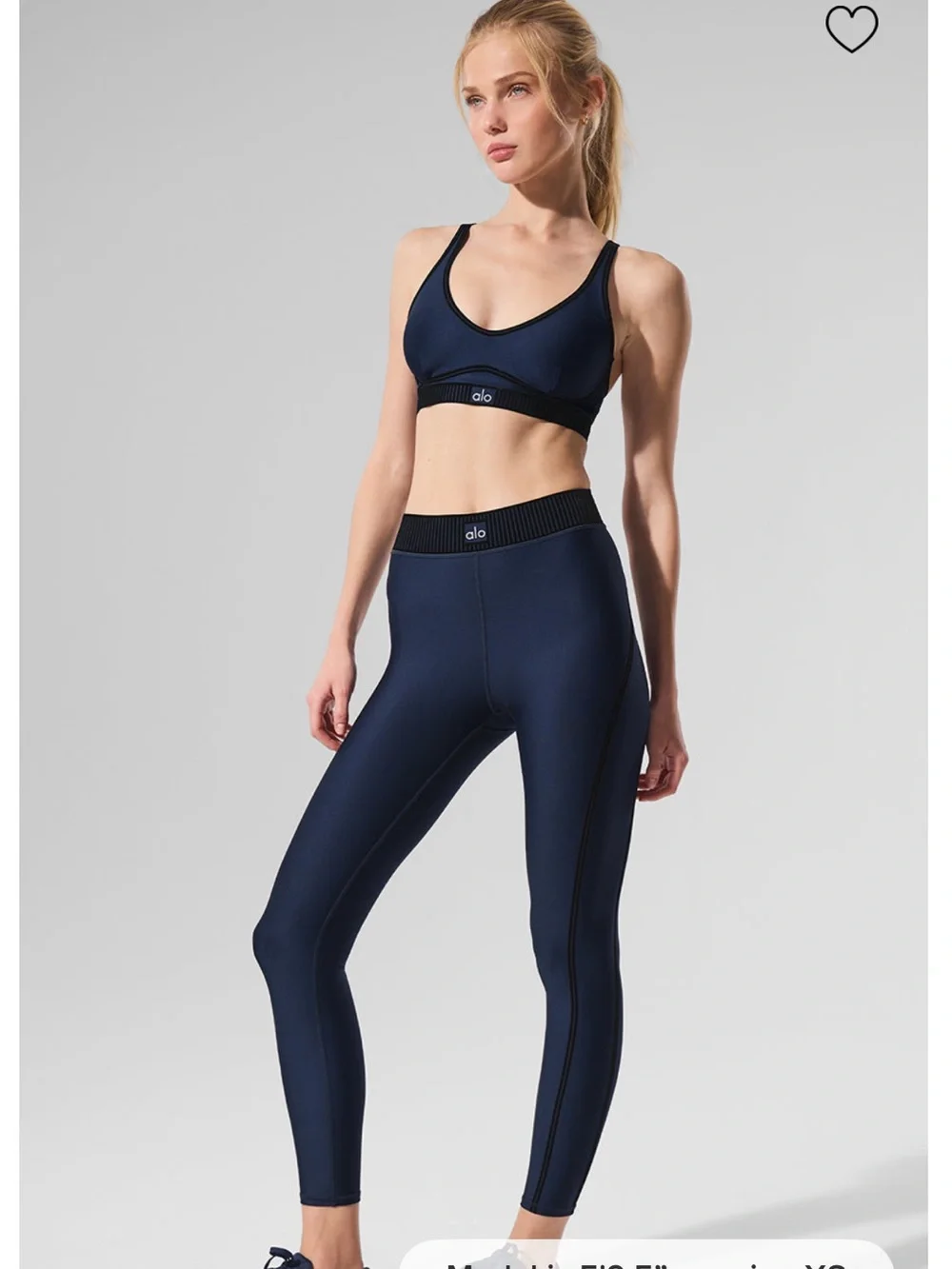 ALO Yoga Navy Airlift Line Up Seamless Sports Bra